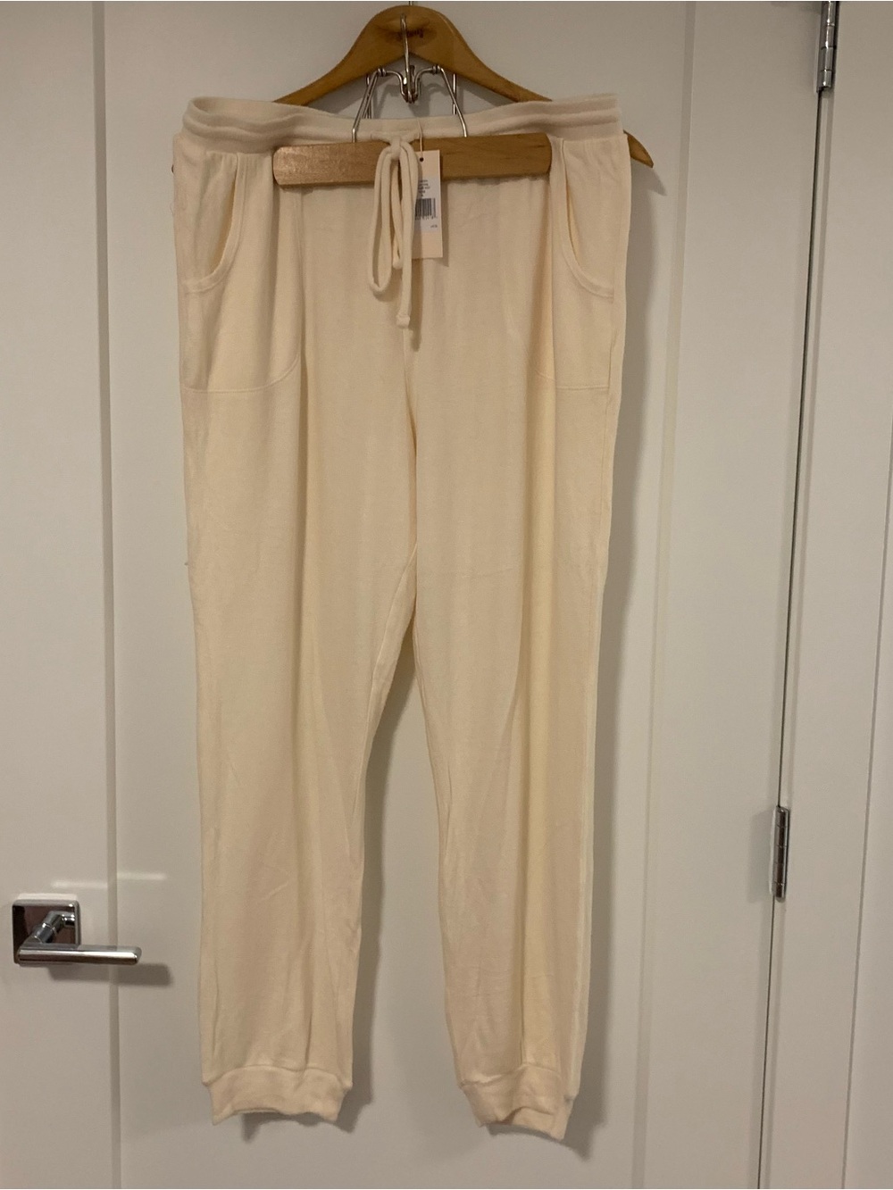 Cream Drawstring Joggers